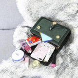 Solid PU Leather Flap Hasp Satchels Crossbody Bag Lady Casual Handbags