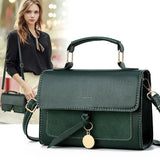 Solid PU Leather Flap Hasp Satchels Crossbody Bag Lady Casual Handbags