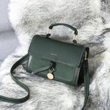 Solid PU Leather Flap Hasp Satchels Crossbody Bag Lady Casual Handbags