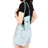 Women's Touch Screen Mobile Wallet Handbag PU Leather Strap Bag
