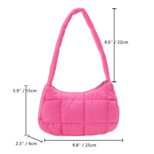 Quilted Ladies Handbag Check Cotton-Padded Warm Soft Bag