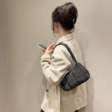 Quilted Ladies Handbag Check Cotton-Padded Warm Soft Bag