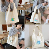 Canvas Vest Bag Travel Cartoon Print Girls Tote Bag