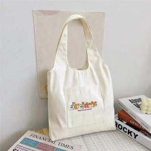 Dog Canvas Vest Shopping Bags Ladies Shoulder Bag Student Schoolbag