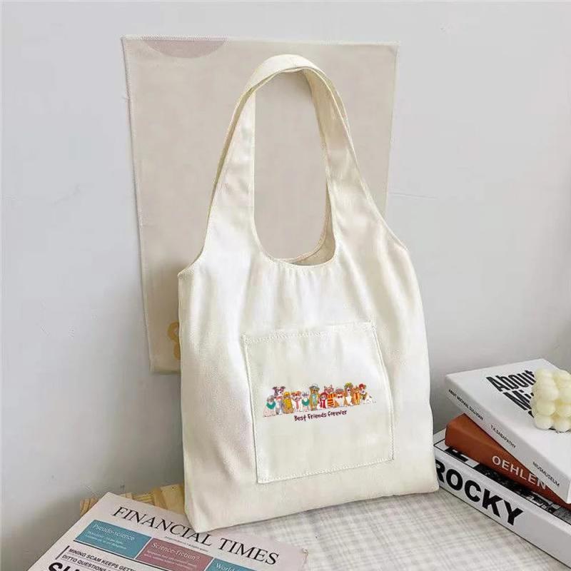 Dog Canvas Vest Shopping Bags Ladies Shoulder Bag Student Schoolbag