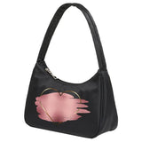 Love Pattern Shoulder Bag Flax Student Handbag Outdoor Handbags Casual Tote Bag