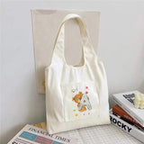 Bear Letter Print Canvas Vest Bag Harajuku Shoulder Bag