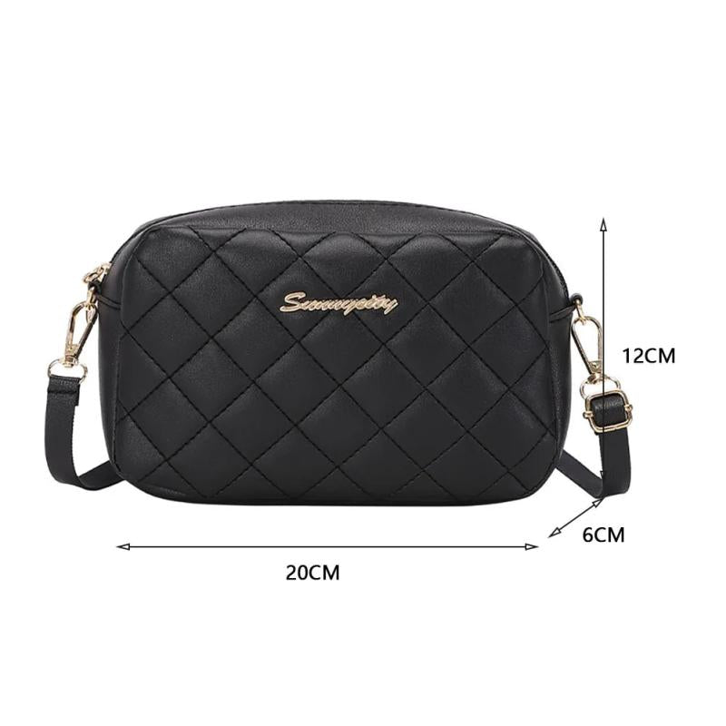 Solid Crossbody Bag Women Lattice Handbag Small Purse for Travel