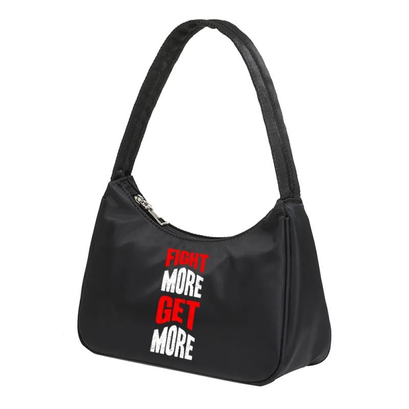 Phrase Print Handbag Underarm Shoulder Bag for Women