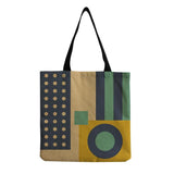 Irregular Flower Print Women Foldable Linen Shoulder Bag Eco Travel Handbag