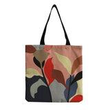 Irregular Flower Print Women Foldable Linen Shoulder Bag Eco Travel Handbag