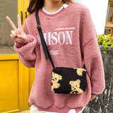 Small Plush Winter Satchel Shoulder Bag