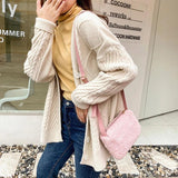 Small Plush Winter Satchel Shoulder Bag