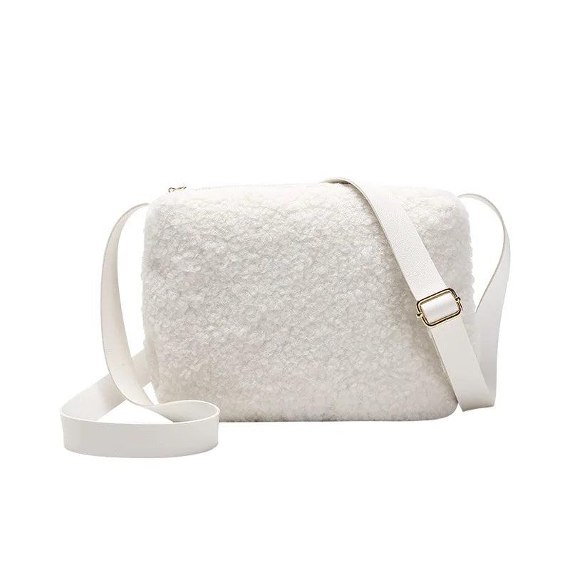 Small Plush Winter Satchel Shoulder Bag
