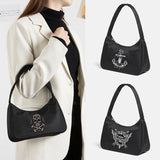 Skull Printing Shoulder Bag Women Reusable Shopping Handbag