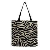 Leopard Print Beach Tote Bag for Women, Linen Reusable Handbag