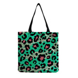 Leopard Print Beach Tote Bag for Women, Linen Reusable Handbag