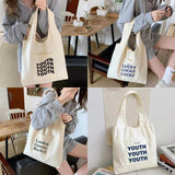 Canvas Vest Bag Tote Bag Women Shoulder Bag Letter Pattern Handbag