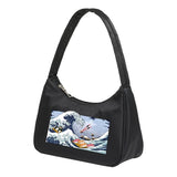 Canvas Waves Shoulder Bag Women Handbag Tote Multifunctional Sundries Mobile Pho