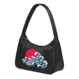 Canvas Waves Shoulder Bag Women Handbag Tote Multifunctional Sundries Mobile Pho