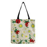 Daisy Printed Casual Tote Foldable Shoulder Bag Women Shopping Bag