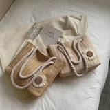 Sunflower Women's Shoulder Bag Large-capacity Straw Woven Handbag