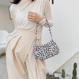 Vintage Animal Print Canvas Shoulder Bag Mini Handbags