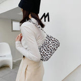 Vintage Animal Print Canvas Shoulder Bag Mini Handbags