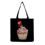 Cup Cake Printed Tote Beach Shoulder Bag For Female Girl