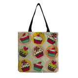 Cup Cake Printed Tote Beach Shoulder Bag For Female Girl