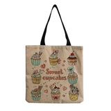 Cup Cake Printed Tote Beach Shoulder Bag For Female Girl