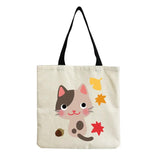 Cat Printed Casual Tote Beach Shoulder Bag for Women Girl