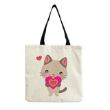 Cat Printed Casual Tote Beach Shoulder Bag for Women Girl