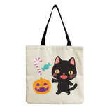 Cat Printed Casual Tote Beach Shoulder Bag for Women Girl