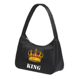 Women King Print Underarm Shoulder Bags Handbag Tote Bags Female Small Bags