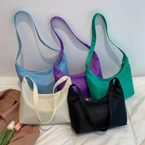 Solid Small Messenger Bag for Women Casual Nylon Shoulder Bags
