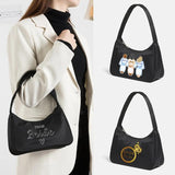 Bride Printing Underarm Shoulder Bag for Women Crossbody Bag