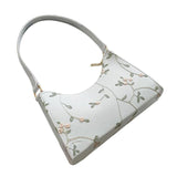 Summer Floral Stitching Shoulder Bag Soft PU Leather Underarm Bags Beach Handbag