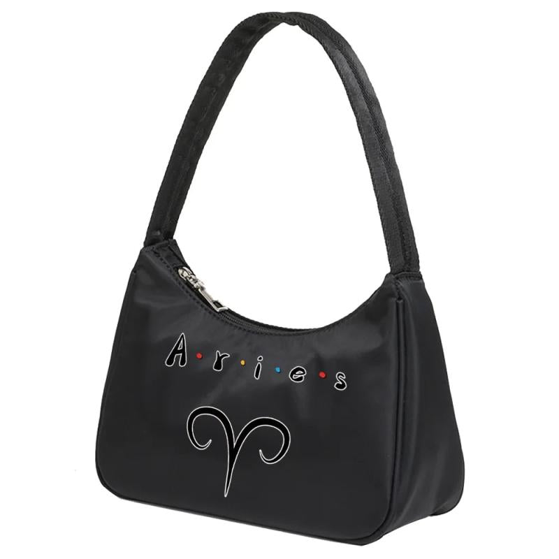 Constellation Print Shoulder Bag Women Zipper Purse Handbag