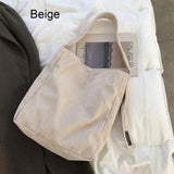 Women Corduroy Shoulder Bags Soft Handbags Tote Bags Girls Students Large