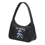 Women Underarm Shoulder Bags Harajuku Astronaut Print Pouch Totes Handbag