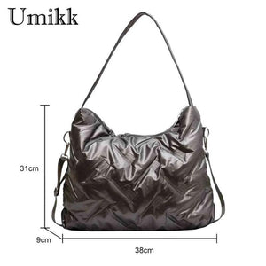 Quilted Crossbody Bag Cotton Padded Satchel