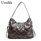 Quilted Crossbody Bag Cotton Padded Satchel