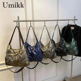 Quilted Crossbody Bag Cotton Padded Satchel