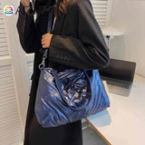 Cotton Padded Messenger Bag Quilted Crossbody Handbag Large Capacity Tote