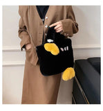 Goose Shape Lambwool Handbag Women Winter Crossbody Messenger Bag