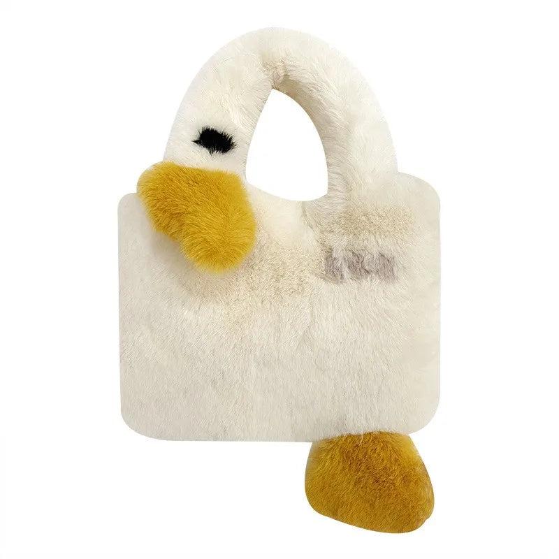 Goose Shape Lambwool Handbag Women Winter Crossbody Messenger Bag