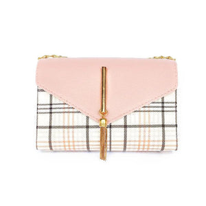 Plaid Fringed Handbags One-Shoulder Small Square Bags For Women