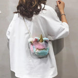 Ugly Cartoon Unicorn Plush Mini Messenger Shoulder Bag