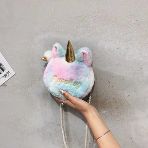 Ugly Cartoon Unicorn Plush Mini Messenger Shoulder Bag